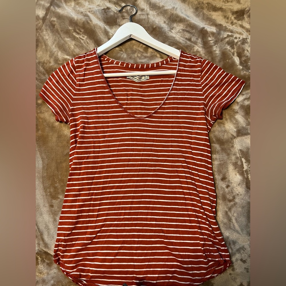 Size S Striped Abercrombie & Fitch Scoop Neck Tee